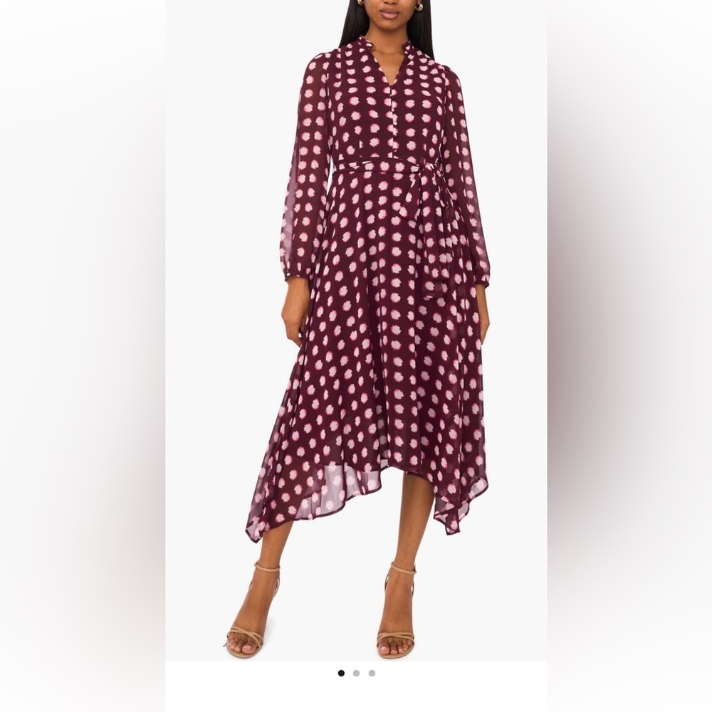 Halogen Burgundy Long Sleeve Dress NWT